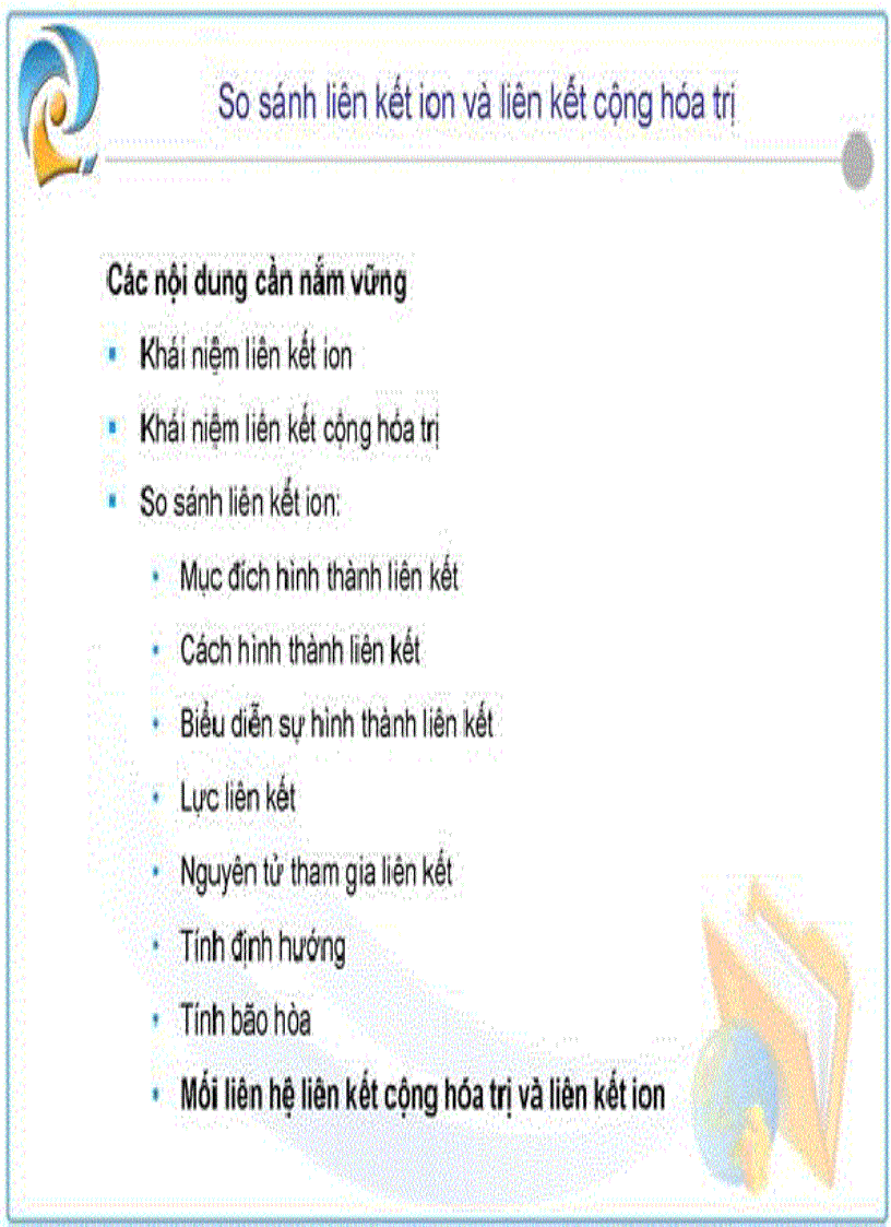 image for page Bài giảng so sánh liên kết ion với liên kết cộng hóa trị