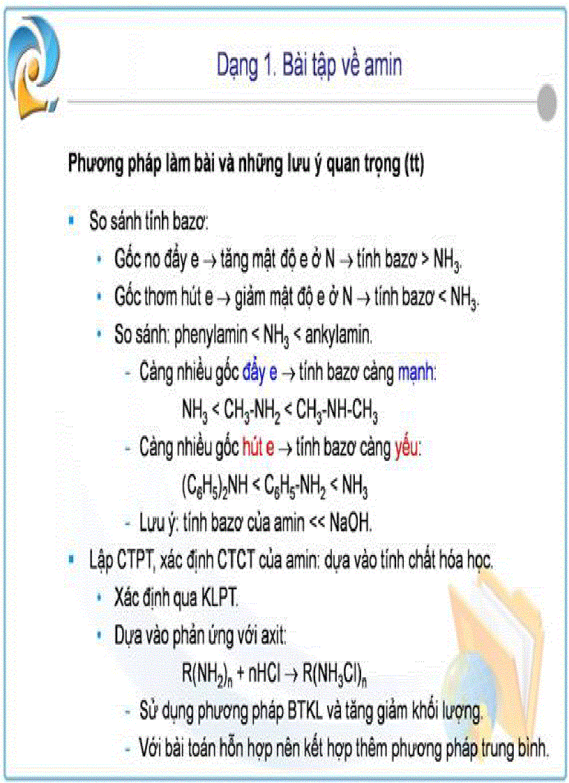 image for page Bài tập chủ đề amin