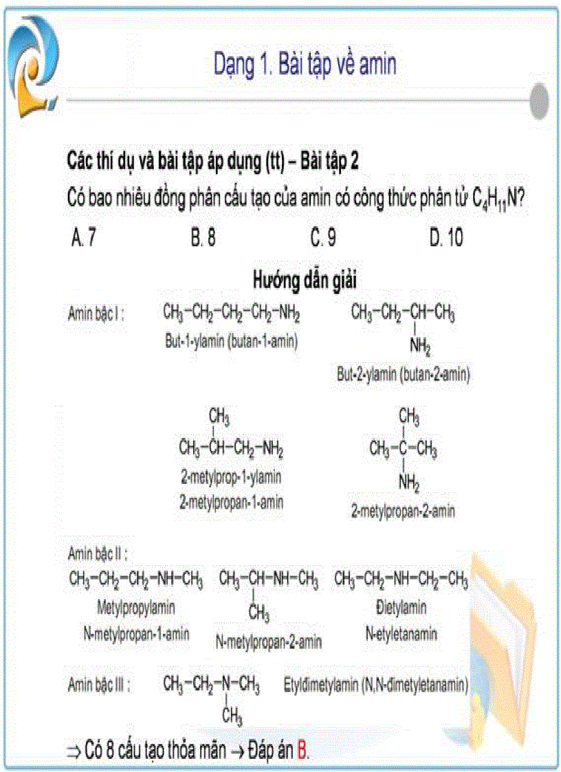 image for page Bài tập chủ đề amin