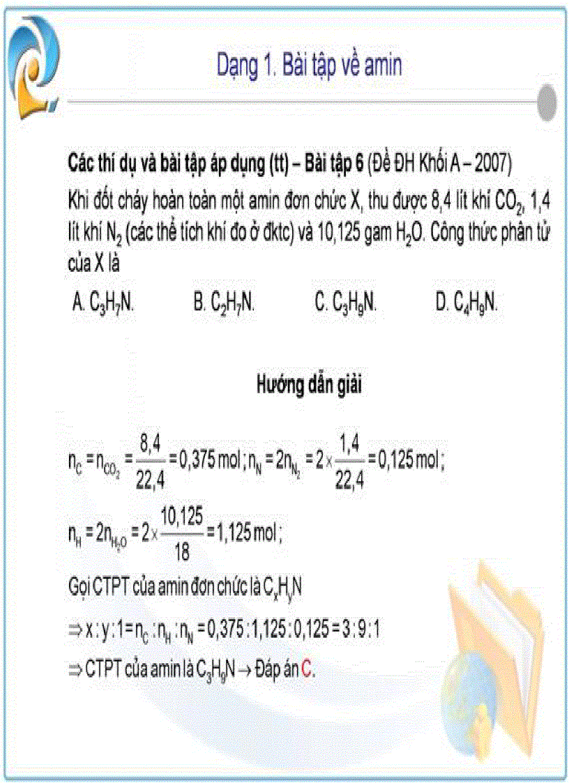 image for page Bài tập chủ đề amin