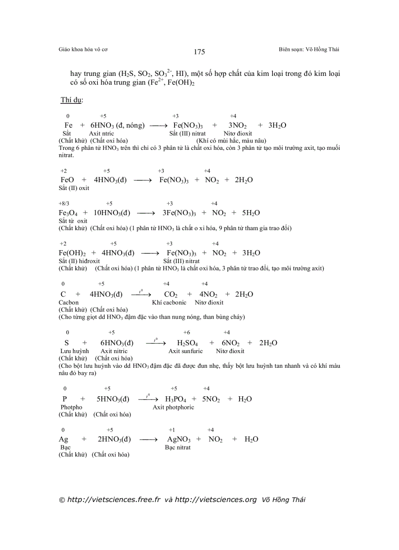 image for page Viết các phản ứng oxi hóa khử thường gặp các chất oxi hóa chất khử thường gặp