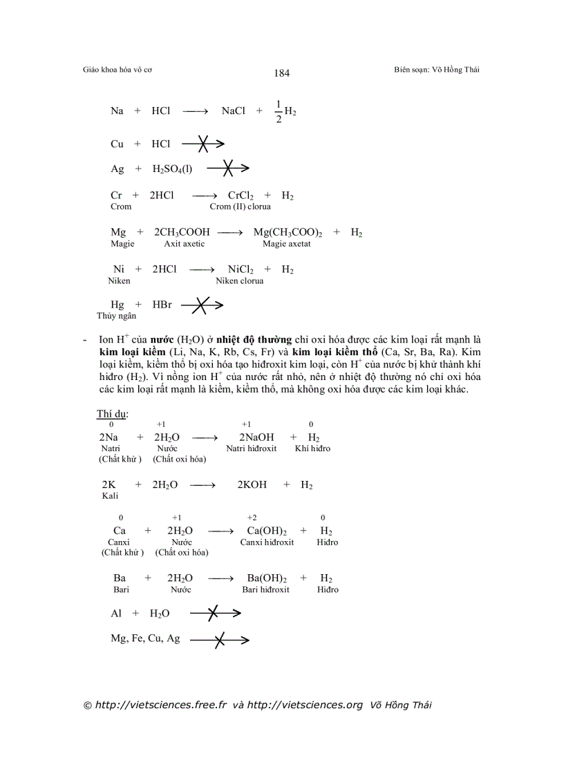 image for page Viết các phản ứng oxi hóa khử thường gặp các chất oxi hóa chất khử thường gặp