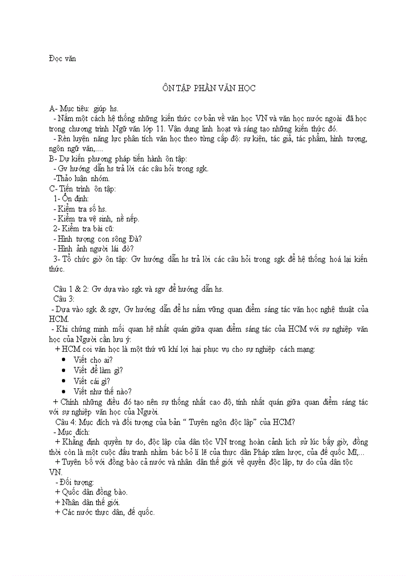 image for page Đọc văn ÔN TẬP PHẦN VĂN HỌC