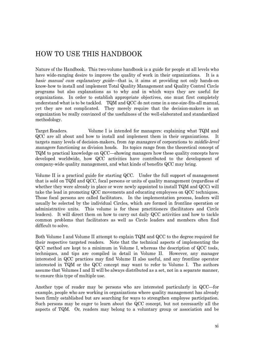 image for page Handbook for TQM v QCC