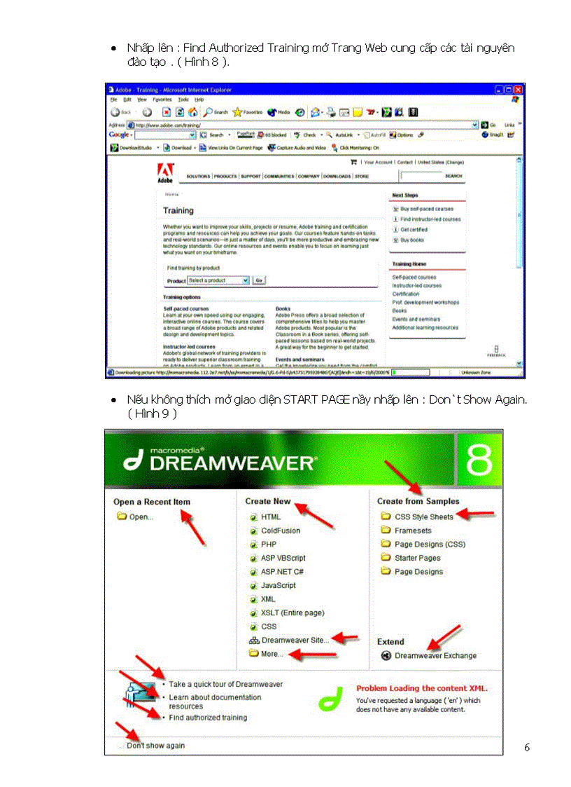 image for page Giáo trình DREAMWEAVER8 Bài 1