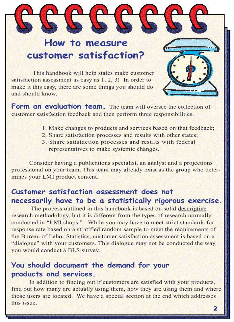 image for page Customer Satisfaction Made Easy A plan for actively listening to customers of Labor Market Information Products and Services