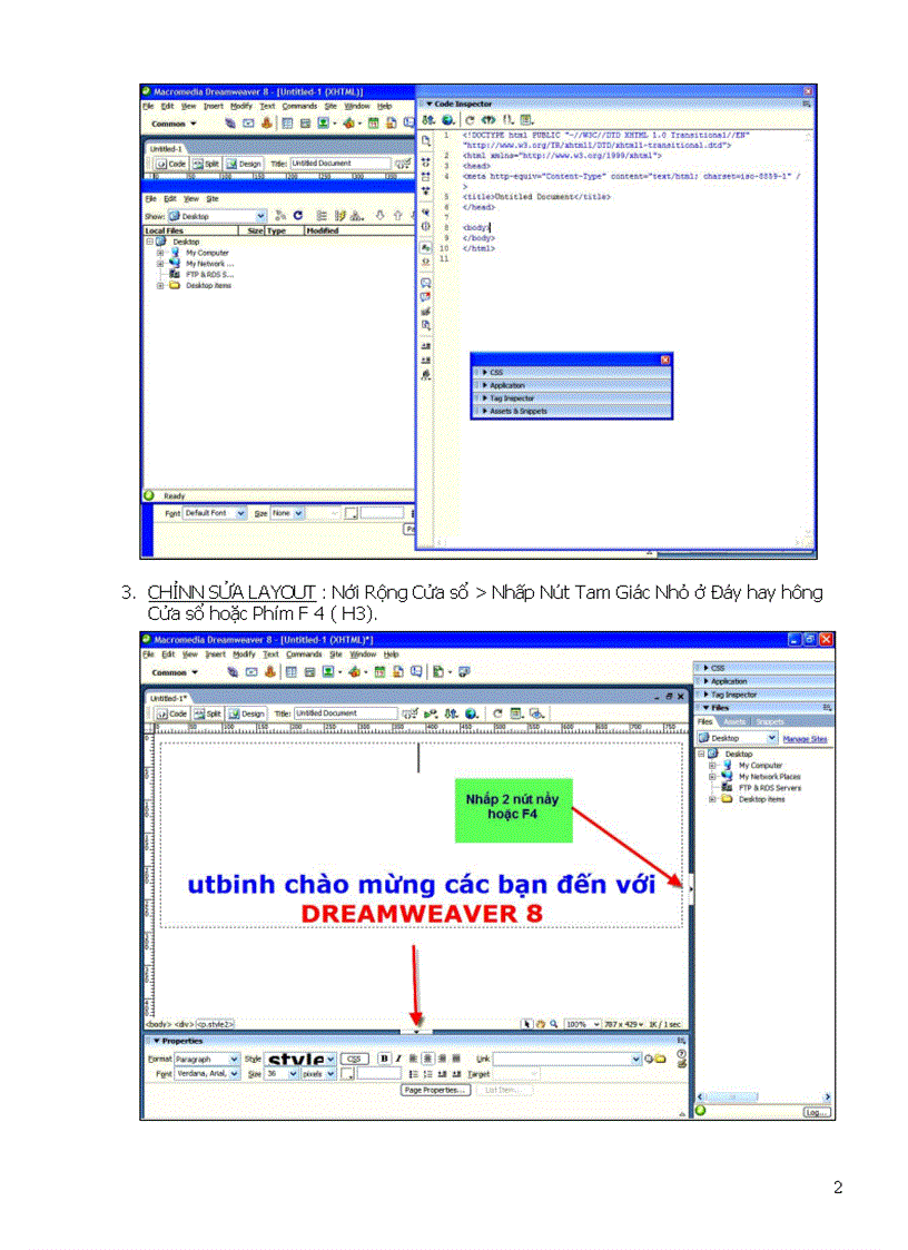 Giáo trình DREAMWEAVER8 Bài 5 LAYOUT