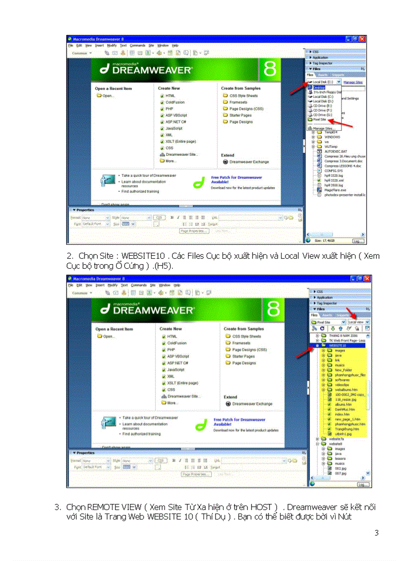 image for page Giáo trình DREAMWEAVER8 Bài 11 PanelFiles