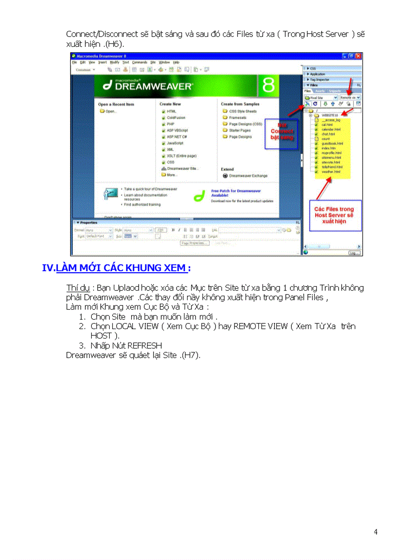 image for page Giáo trình DREAMWEAVER8 Bài 11 PanelFiles