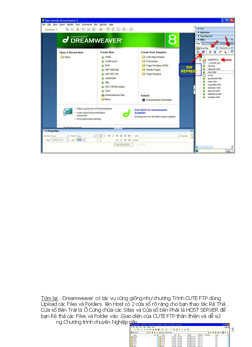 image for page Giáo trình DREAMWEAVER8 Bài 11 PanelFiles