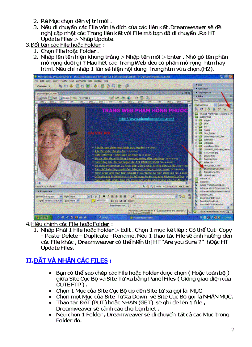 image for page Giáo trình DREAMWEAVER8 Bài 12 PanelFiles2