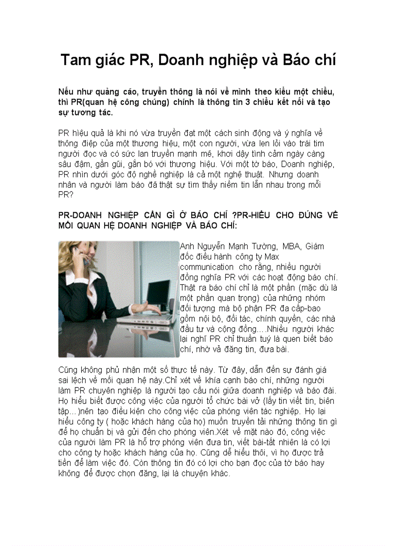 Tam Giac Pr Doanh Nghiá»‡p Va Bao Chi 1