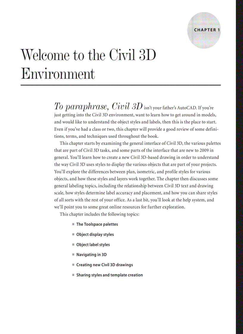 image for page Introducing AutoCAD Civil 3D 2009