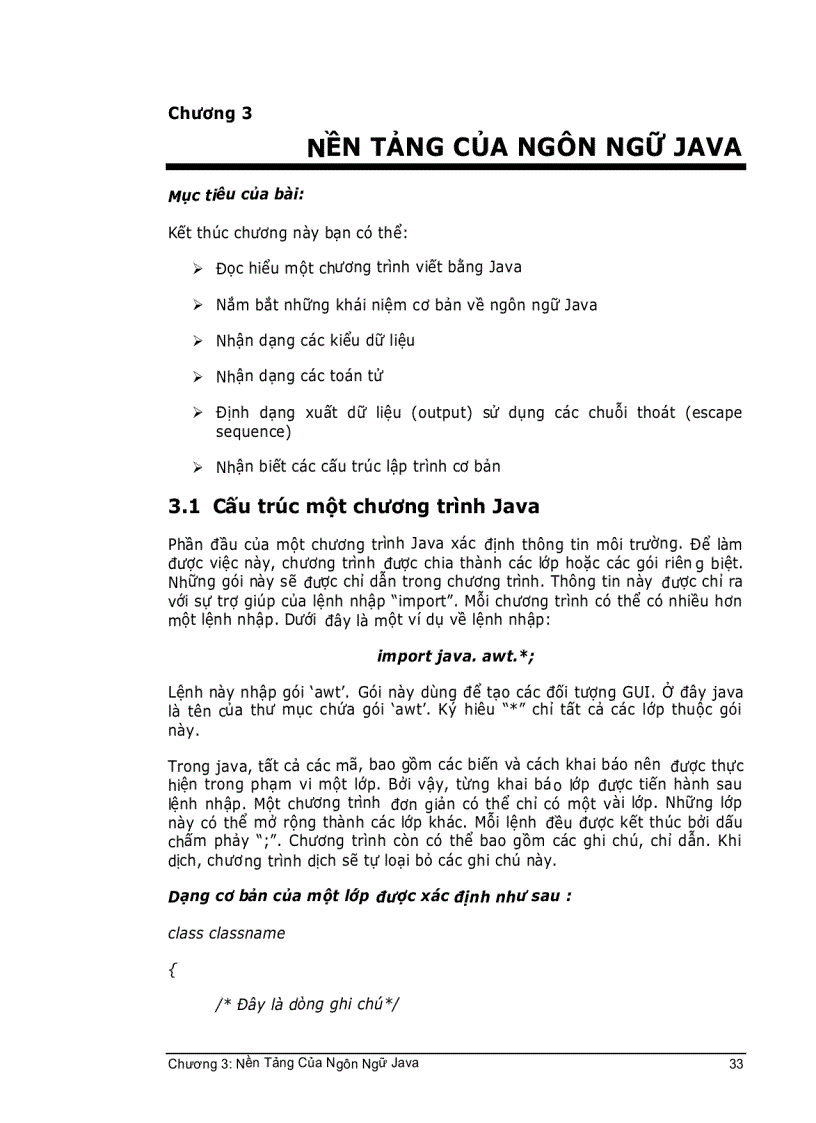 image for page CoreJava Chương 3 Nền tảng của ngôn ngữ Java