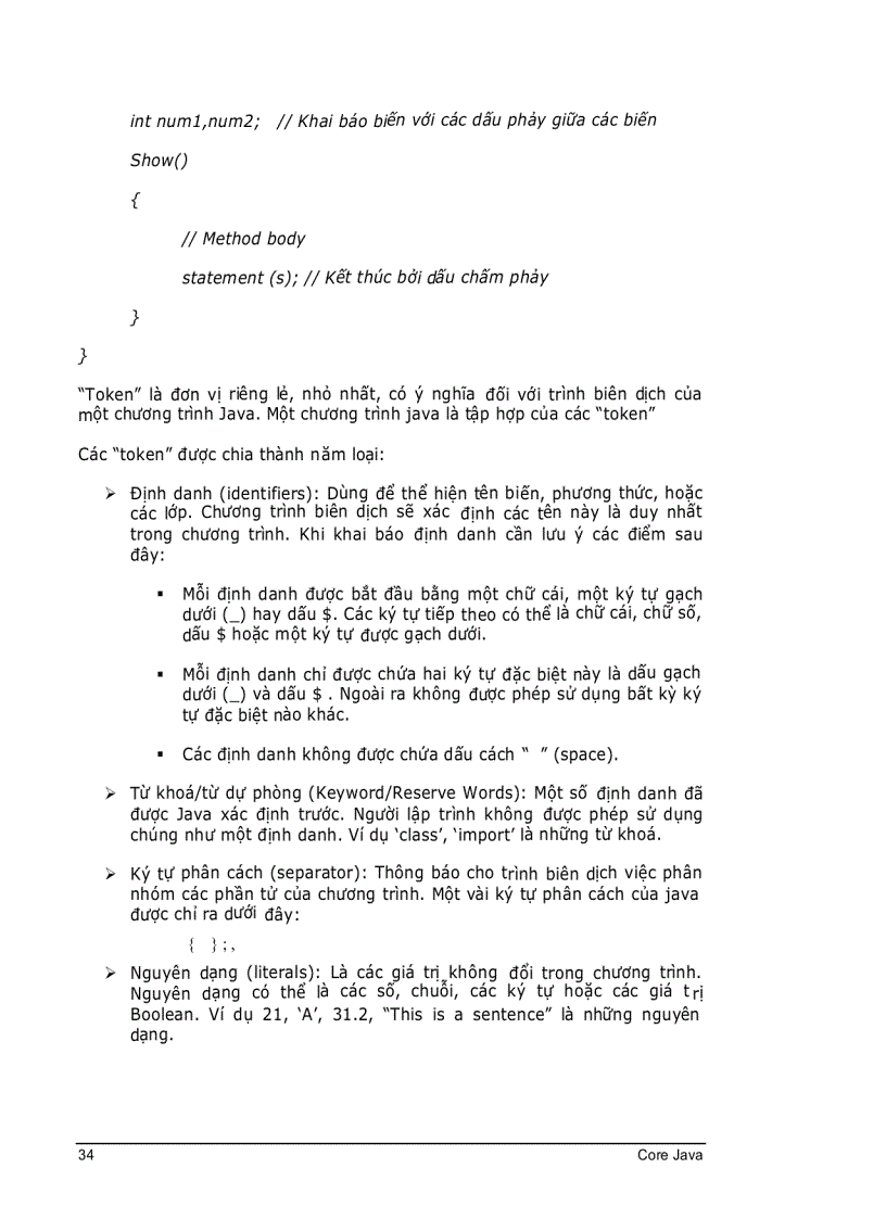 image for page CoreJava Chương 3 Nền tảng của ngôn ngữ Java