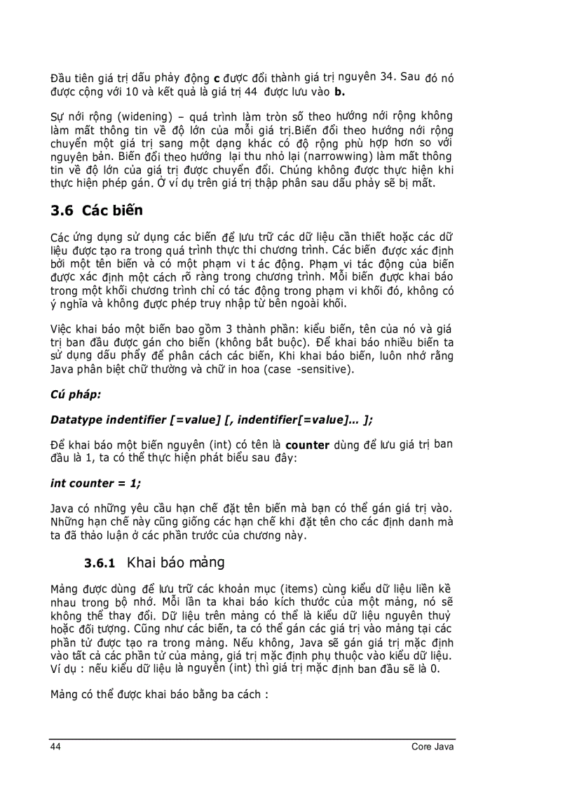 image for page CoreJava Chương 3 Nền tảng của ngôn ngữ Java