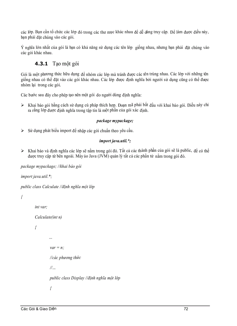 image for page CoreJava Chương 4 Các gói và giao diện