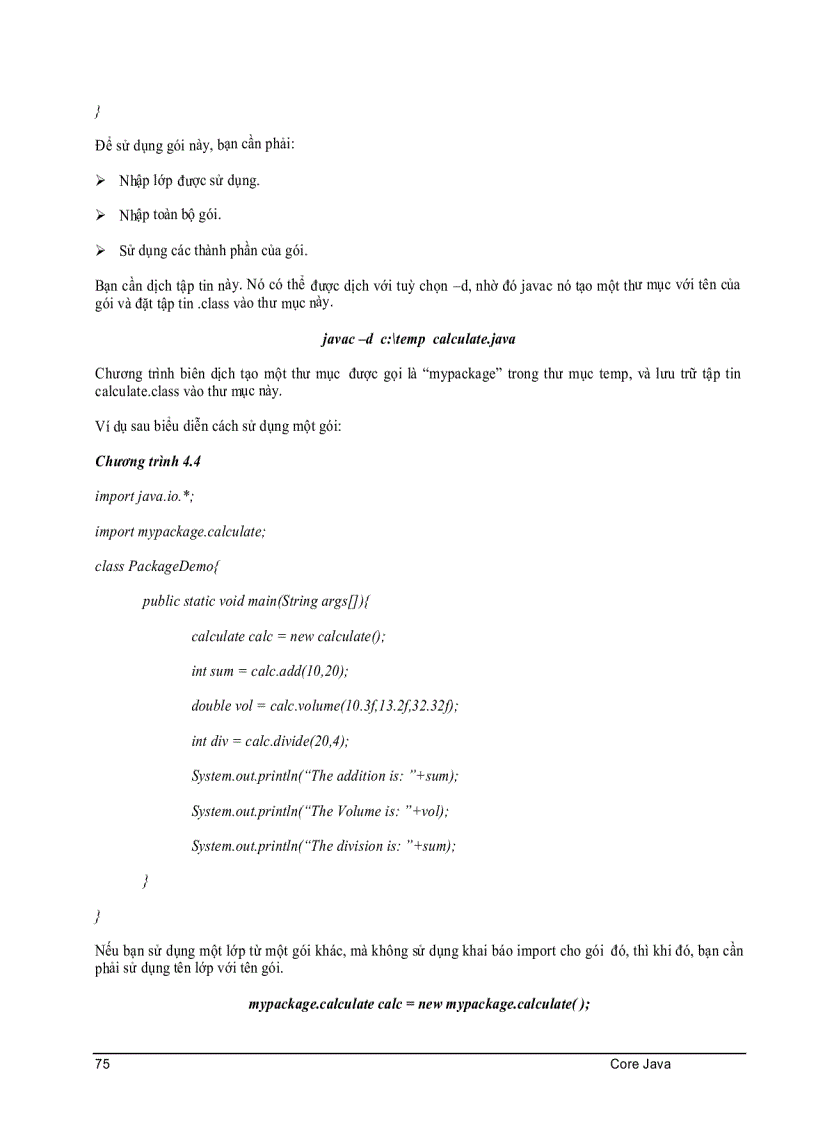 image for page CoreJava Chương 4 Các gói và giao diện