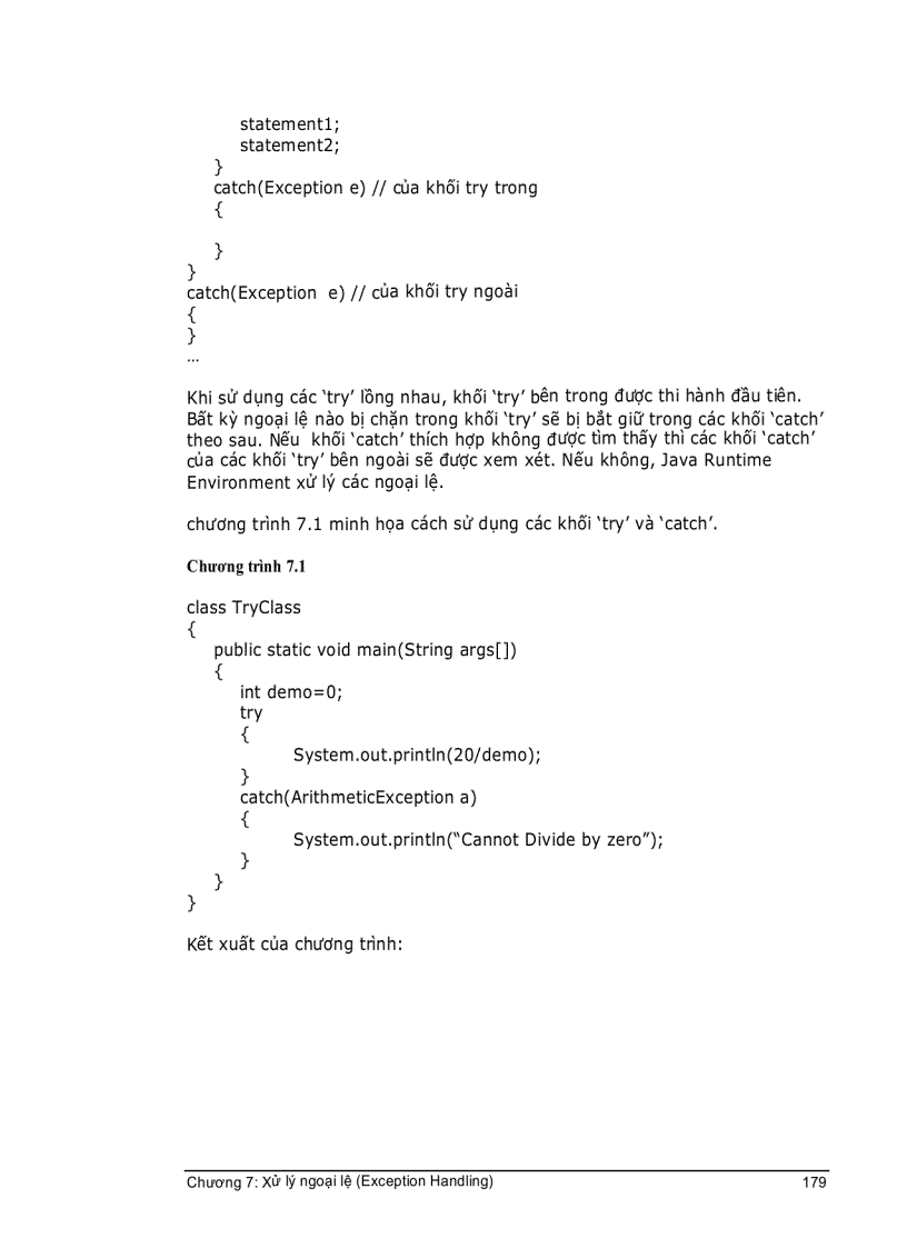 image for page CoreJava Chương 7 Xử lí ngoại lệ