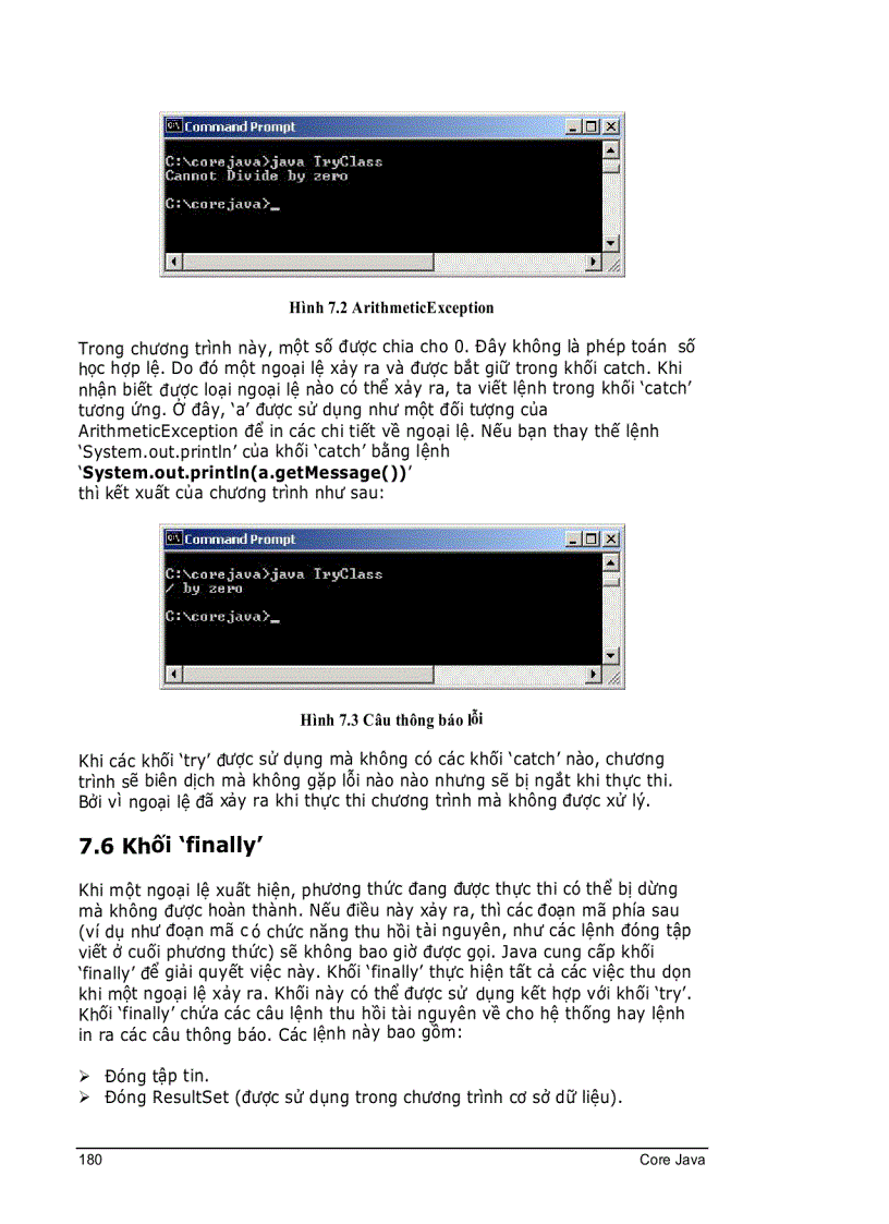 image for page CoreJava Chương 7 Xử lí ngoại lệ