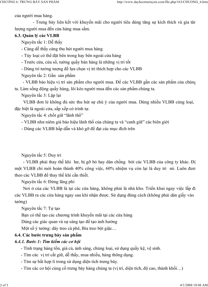 image for page Hướng dẫn về trưng bày sản phẩm