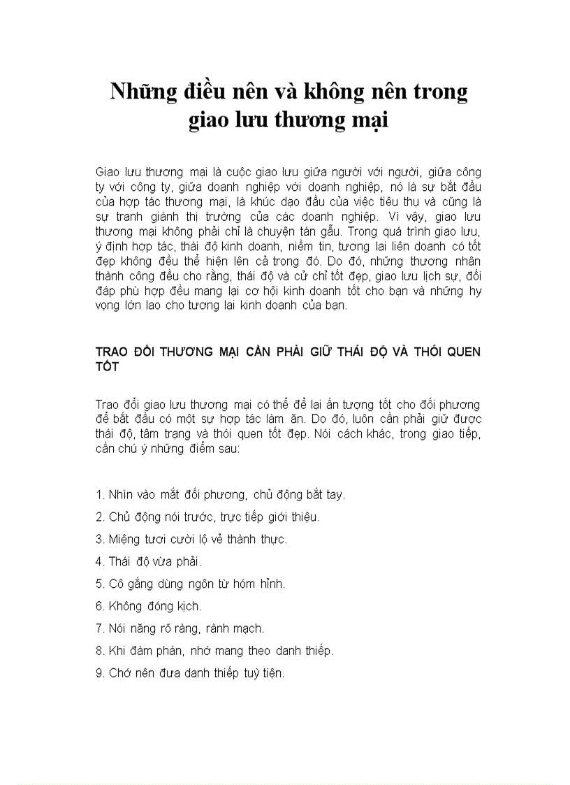 image for page Những điều nên và không nên trong giao lưu thương mại 1