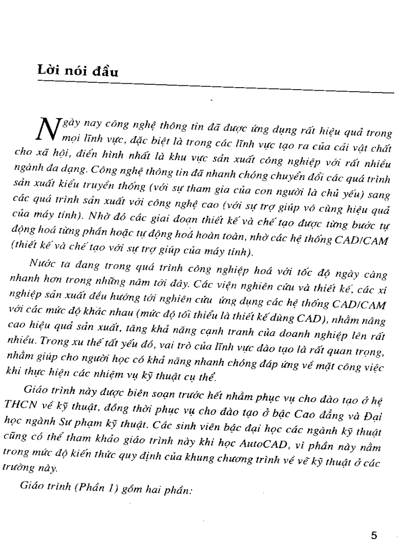 image for page Giáo trình cơ sở CAD CAM trong thiết kế và chế tạo