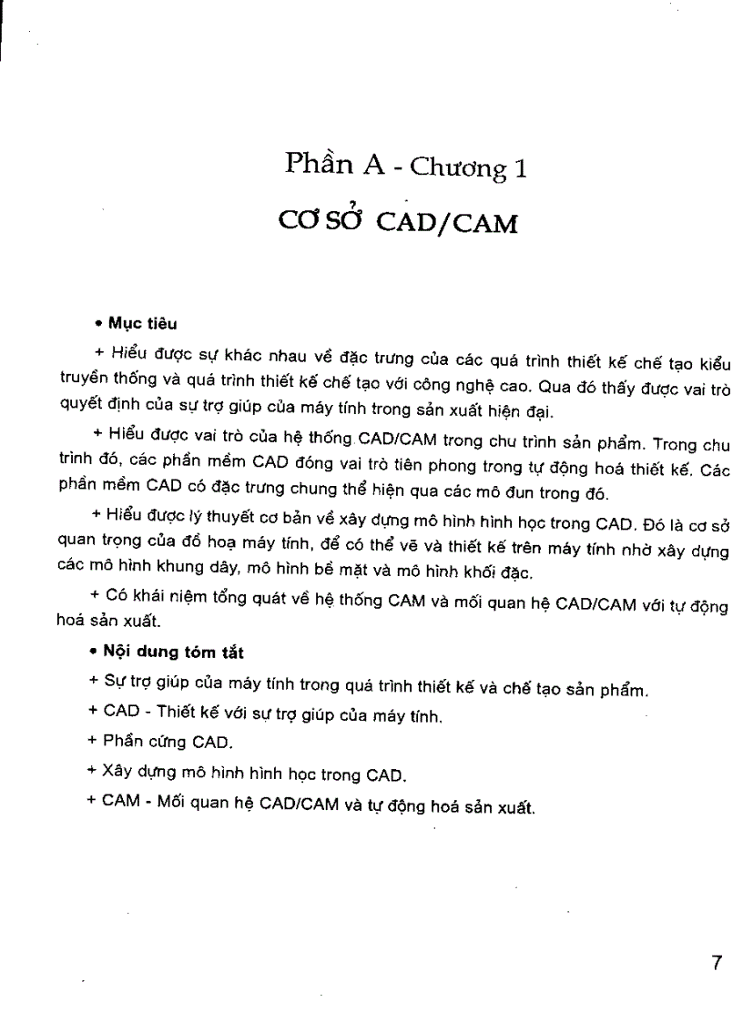 image for page Giáo trình cơ sở CAD CAM trong thiết kế và chế tạo