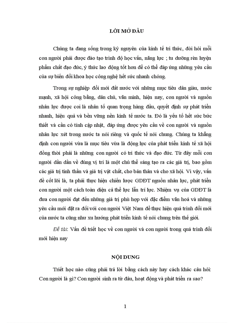 image for page Con người dưới góc nhìn của triết học và vấn đề con người trong quá trình đổi mới hiện nay 1