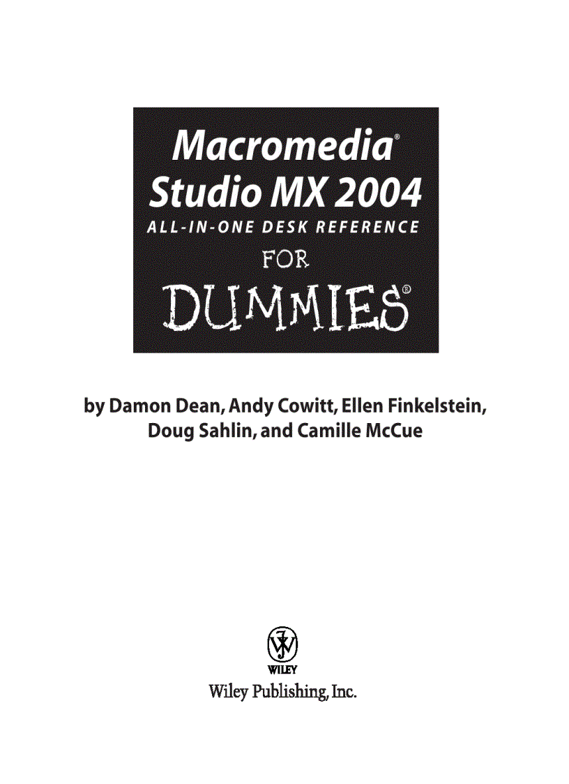 Macromedia Studio MX 2004 All in One for Dummies
