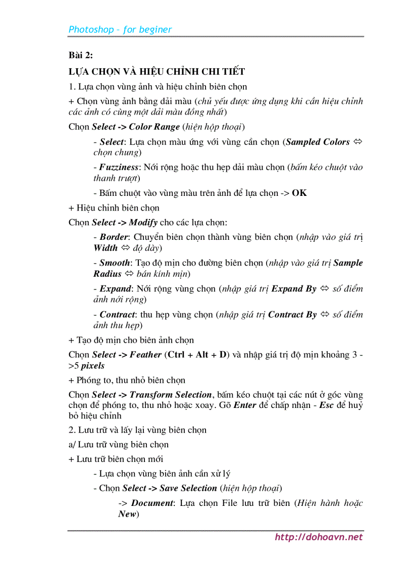 image for page Căn bản PhotoShop For beginner