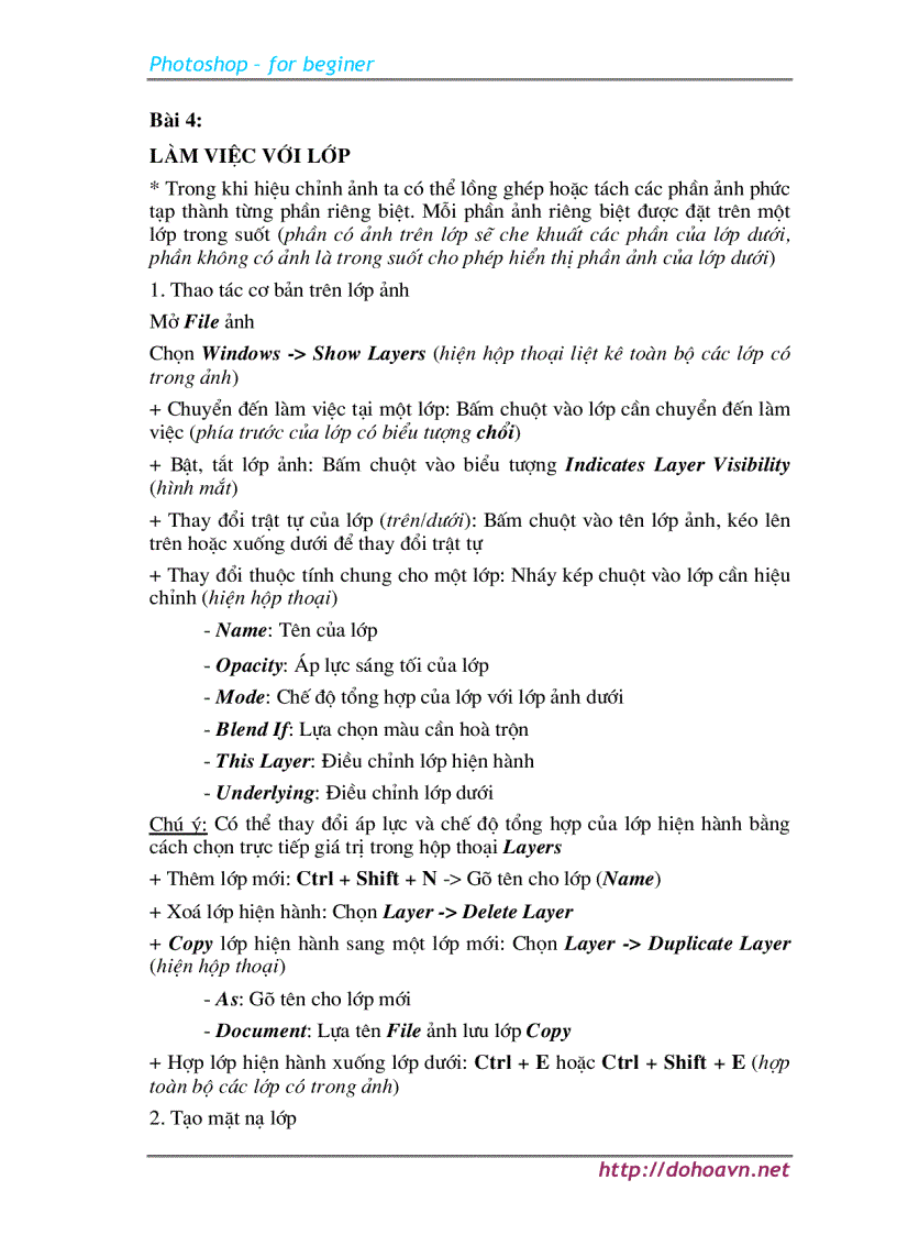 image for page Căn bản PhotoShop For beginner