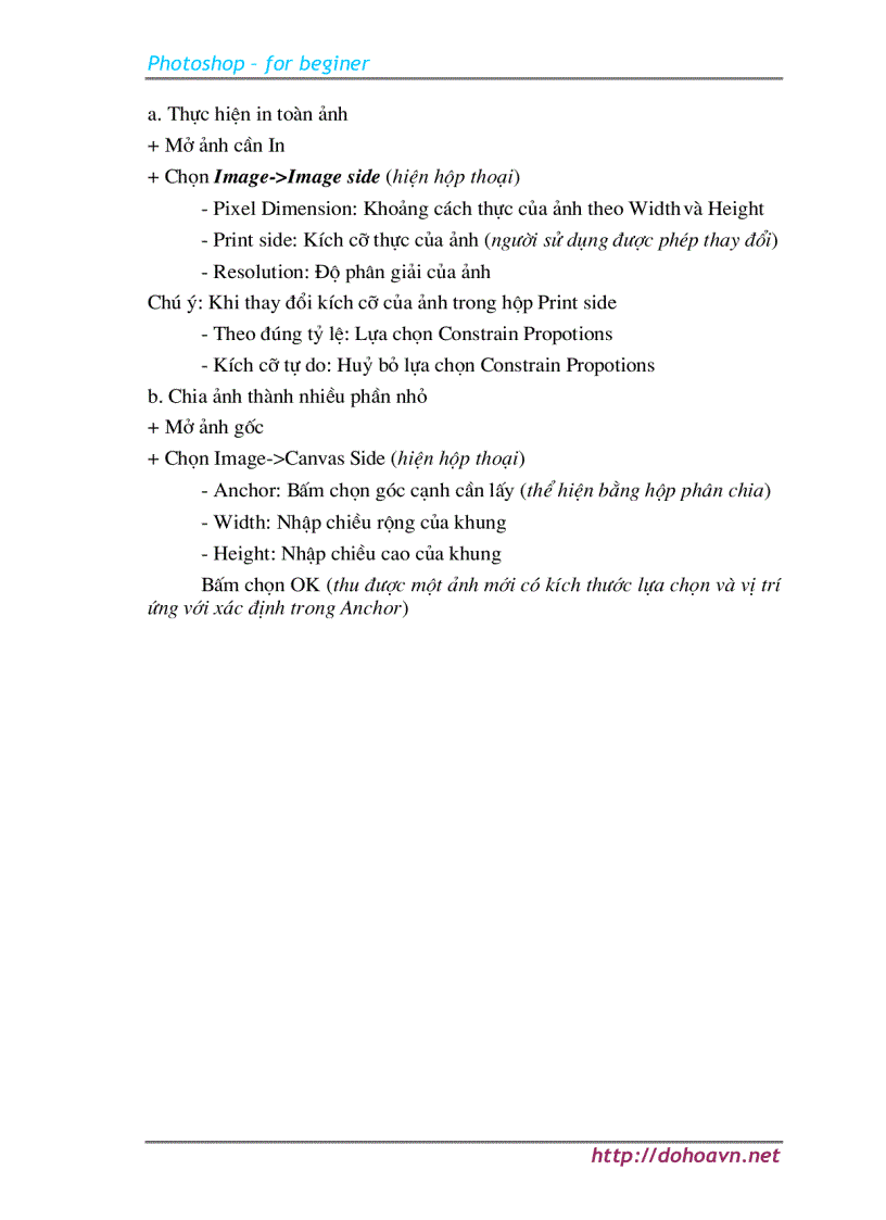 image for page Căn bản PhotoShop For beginner