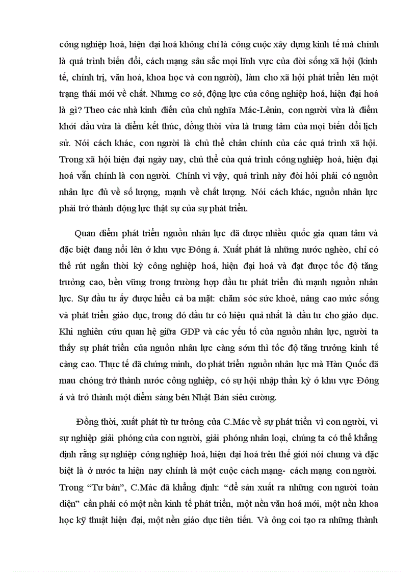 image for page Vai trò của con người trong công cuộc CNH HĐH đất nước