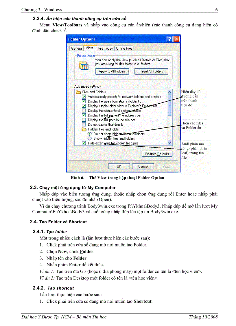 Giáo trình tin học A Chương 3 Window