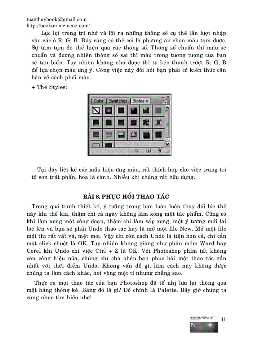 image for page Hướng dẫn học ADOBE PHOTOSHOP CS3