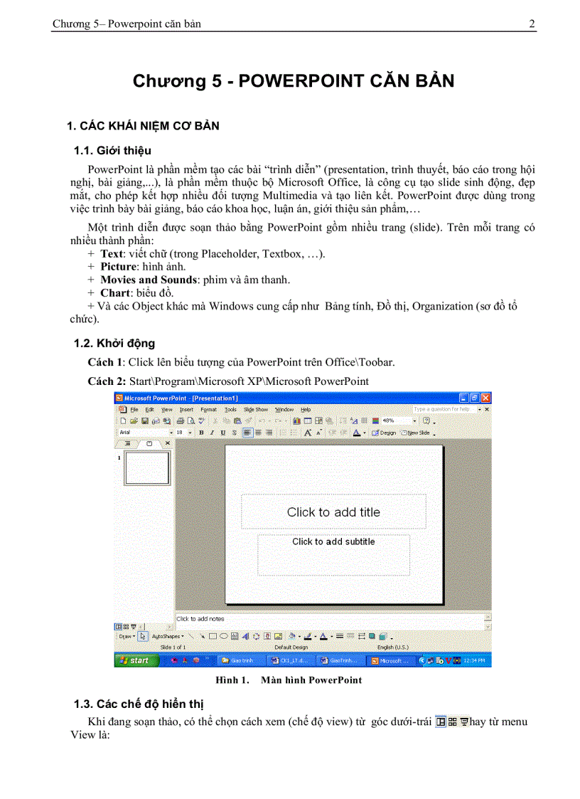 image for page Giáo trình tin học A Chương 5 PowerPoint căn bản