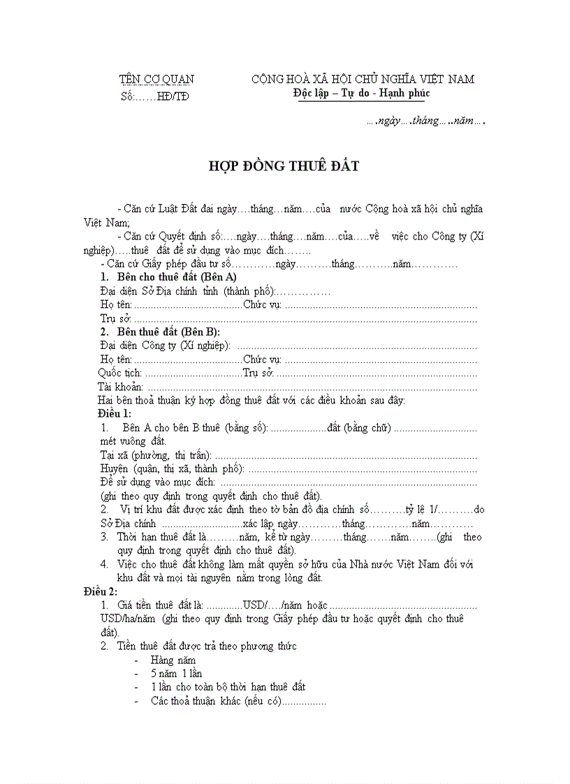 image for page Hợp đồng thuê đất sử dụng cho tổ chức