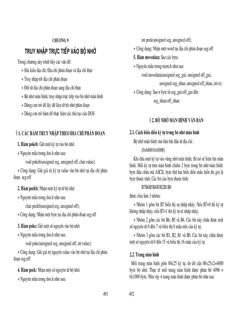 image for page C và Lập trình hướng đối tượng Chương 9 Truy nhập trực tiếp vào bộ nhớ