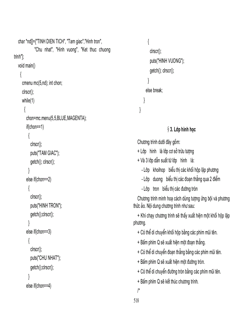 image for page C và Lập trình hướng đối tượng Chương 10 Một số chương trình hướng đối tượng trên C