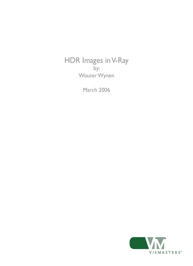 HDR Images in V Ray