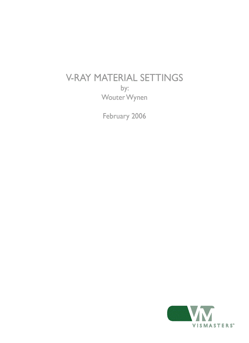 V ray material settings