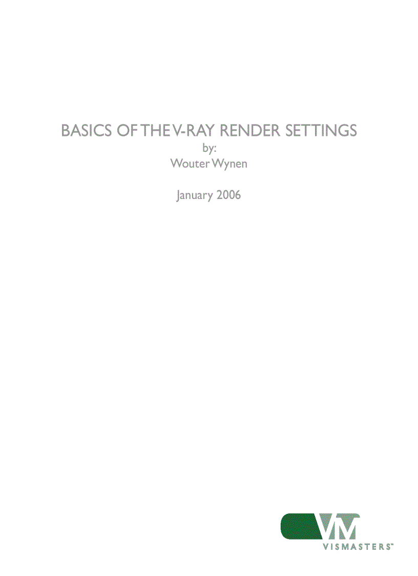 image for page Basics of the v ray render settings