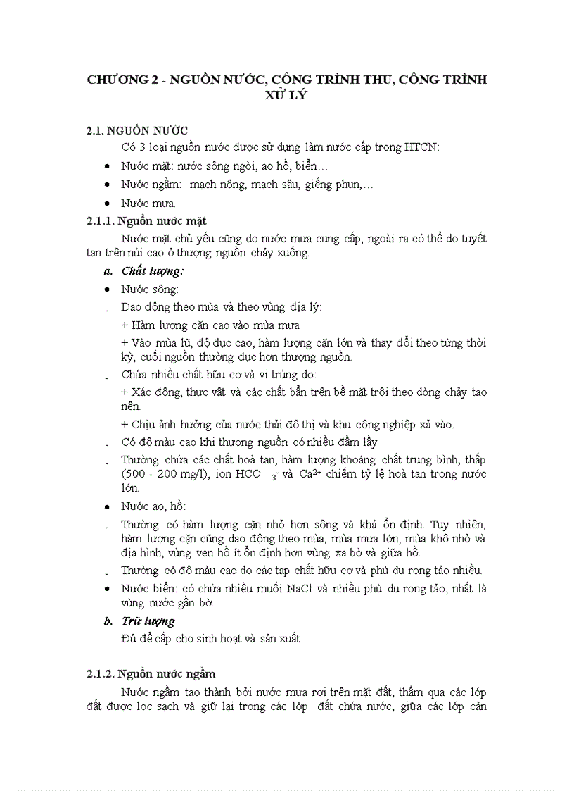 image for page Chương 2 nguồn nước công trình thu công trình xử lý