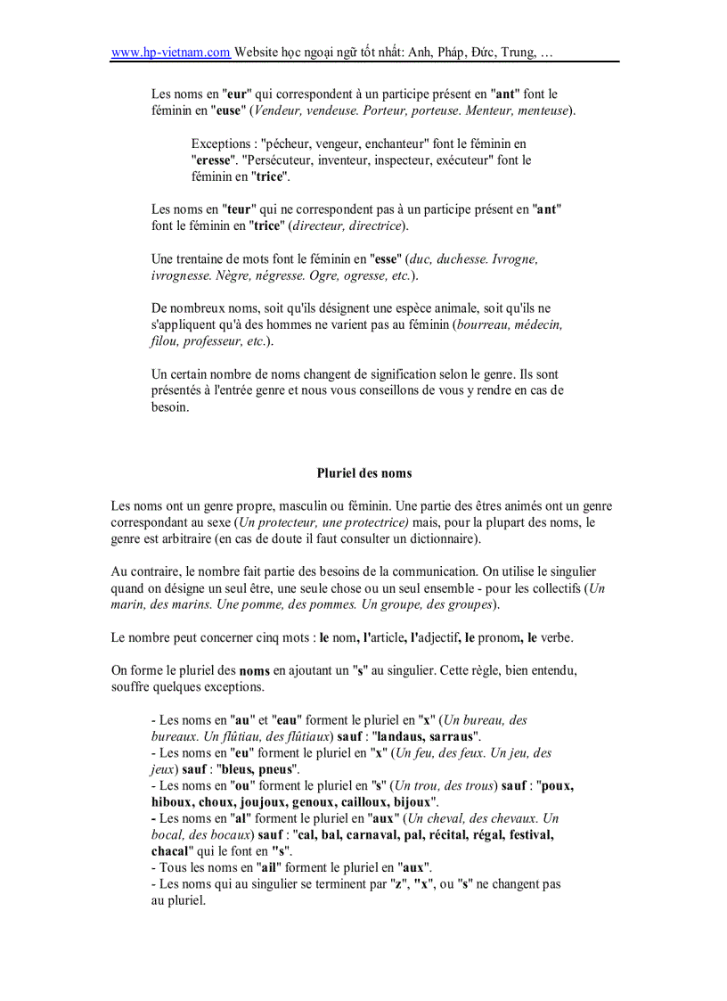 image for page Grammaire Francais Giáo trình ngữ pháp Tiếng Pháp