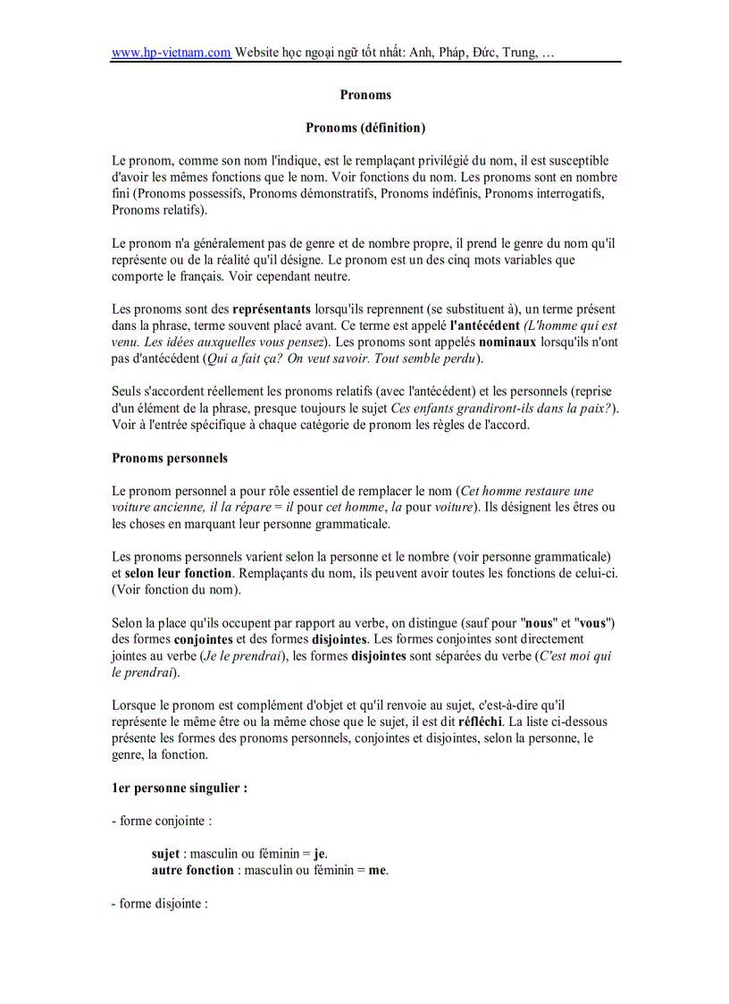 image for page Grammaire Francais Giáo trình ngữ pháp Tiếng Pháp