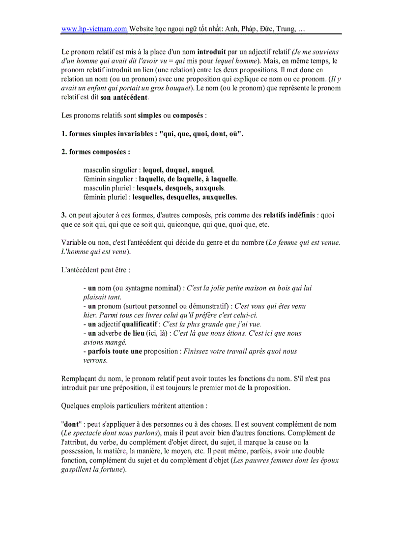 image for page Grammaire Francais Giáo trình ngữ pháp Tiếng Pháp