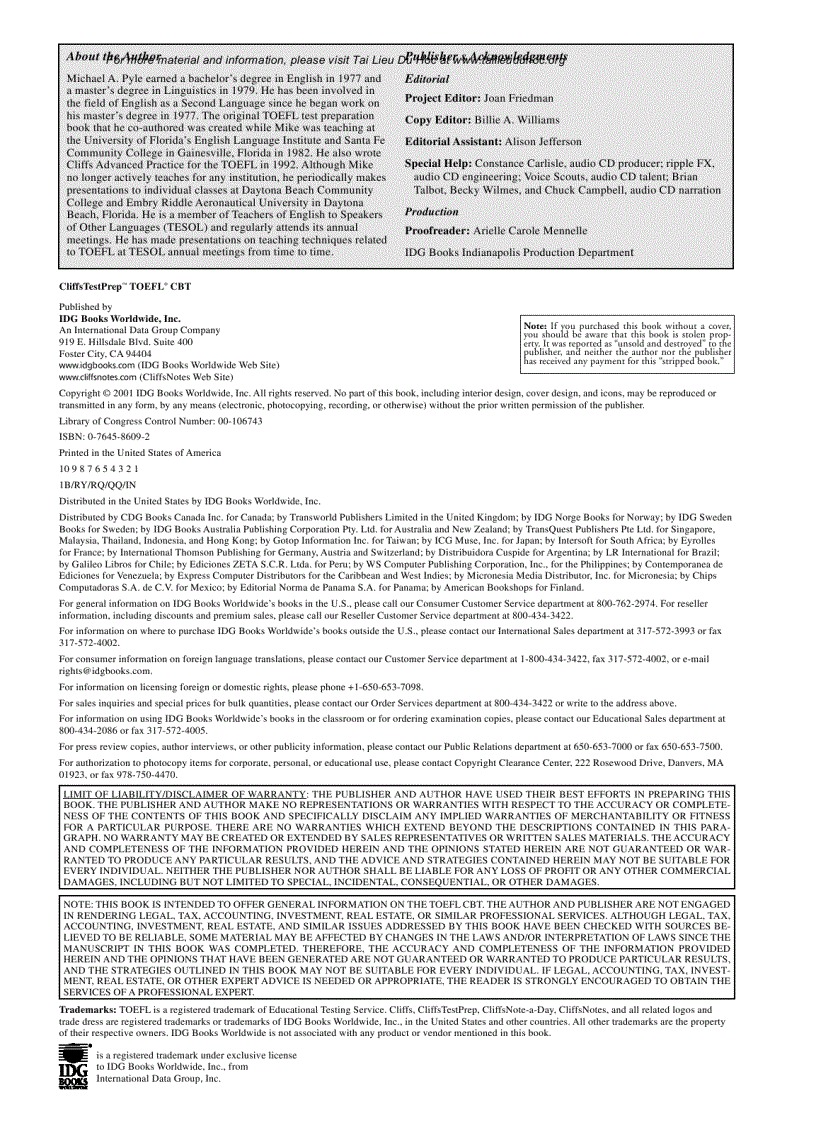 image for page TOEFL CBT BOOK Cliff