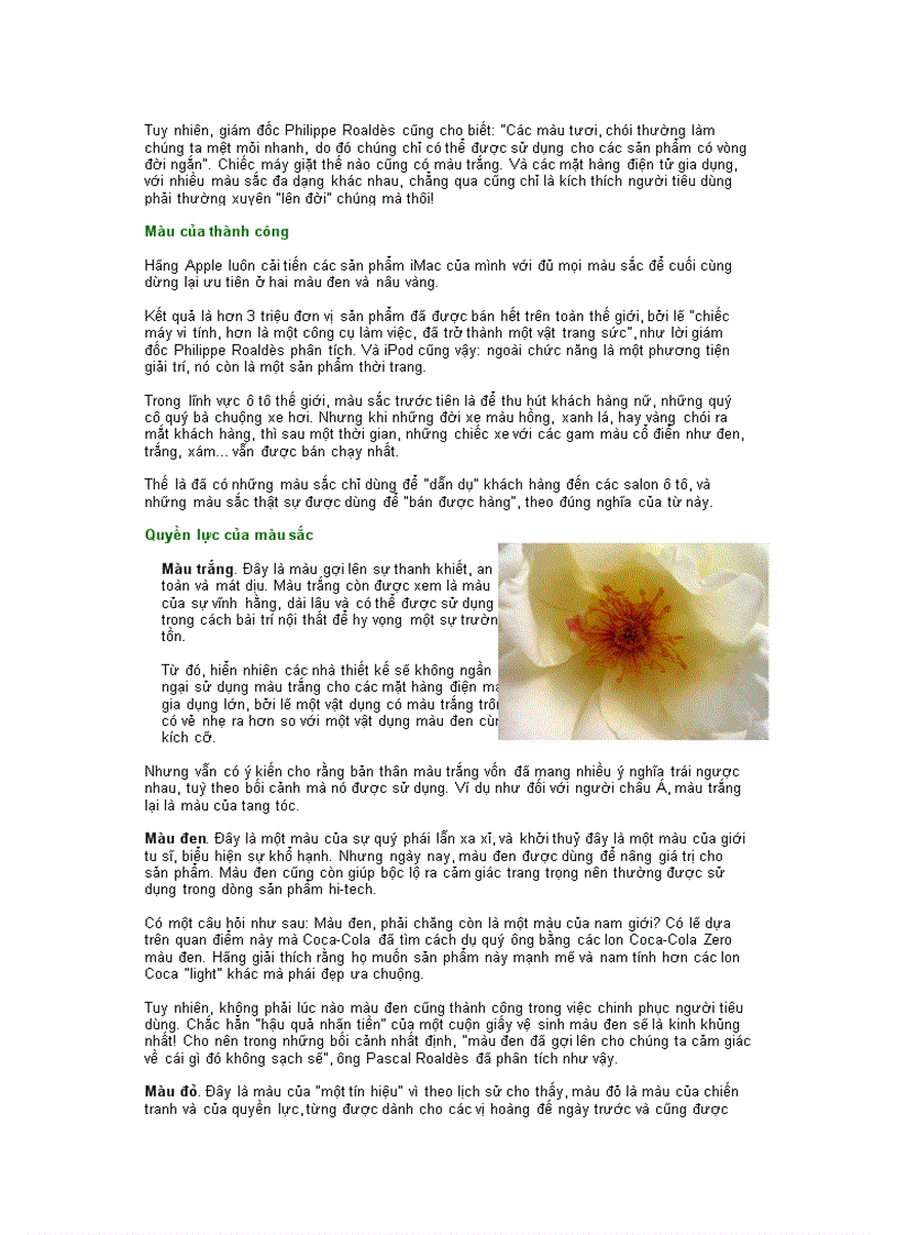 image for page Màu sắc của sản phẩm nói gì
