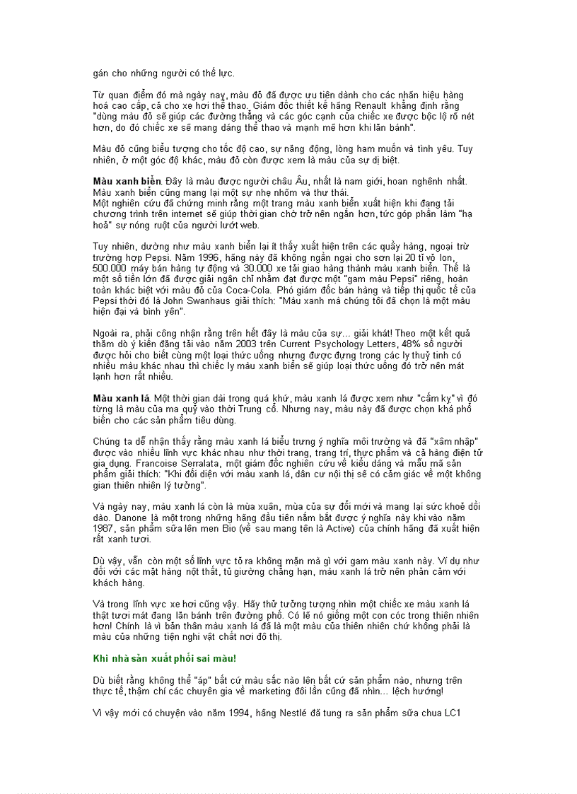 image for page Màu sắc của sản phẩm nói gì